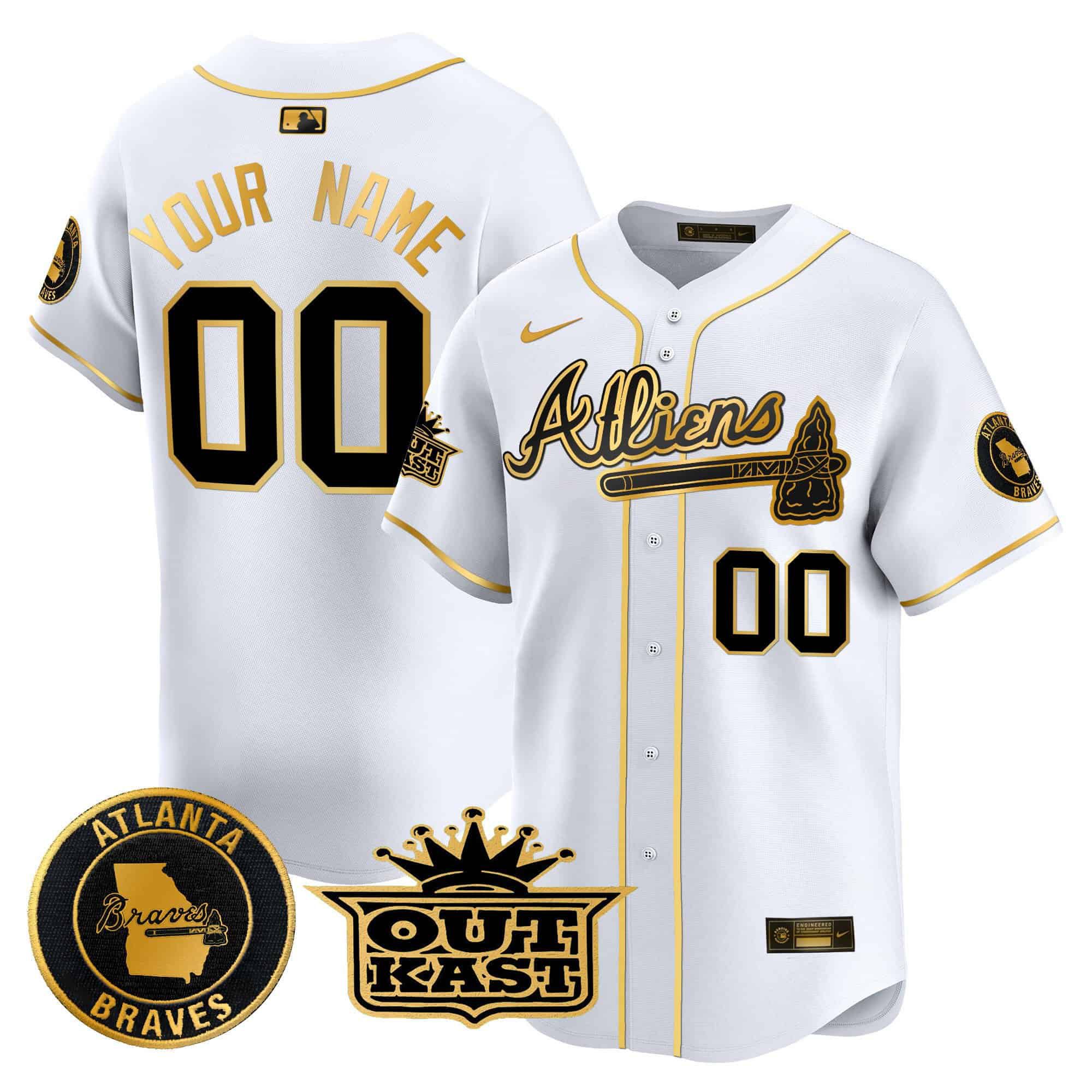 Men Atlanta Braves White 2024 Nike Atliens Vapor Premier Limited Custom MLB Jersey->customized mlb jersey->Custom Jersey